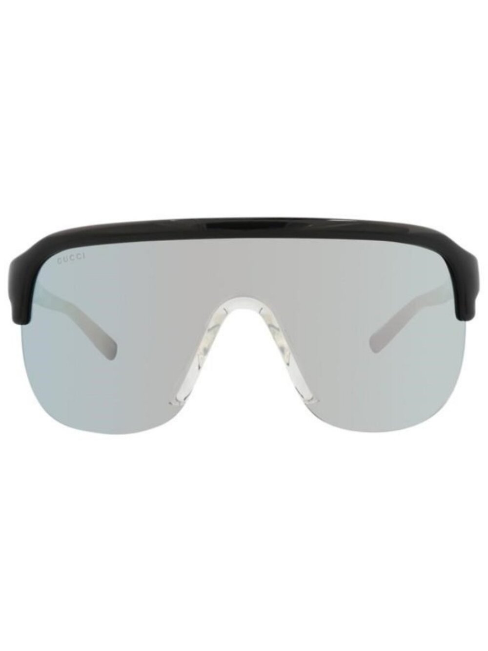 New Gucci Mens Shield/Wrap Black Black Silver Fashion Designer Sunglasses